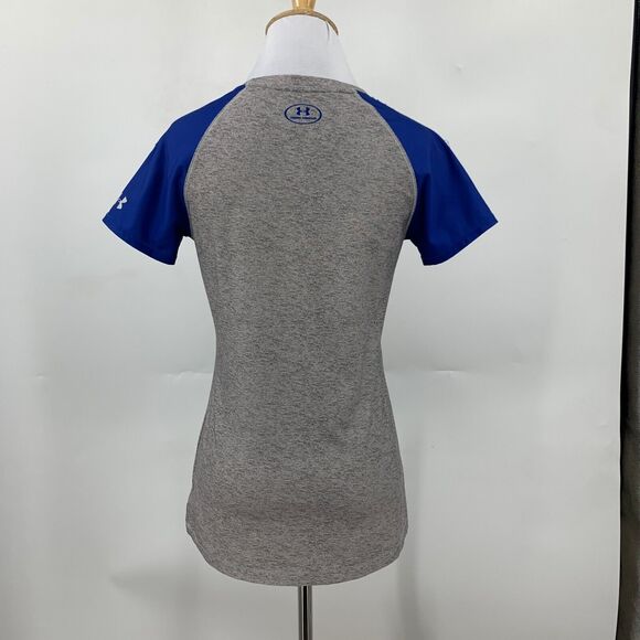 Under Armour Heatgear Fitted Shirt Womens Extra Small Superman Logo Raglan Tee - Picture 5 of 10
